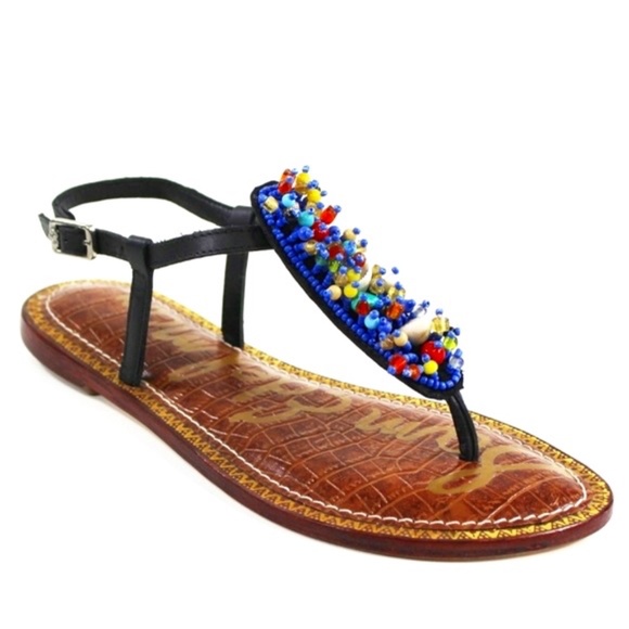 EUC Sam Edelman Beaded Shell Gabrielle Sandal Size 7 - Picture 1 of 11